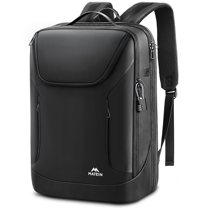 MATEIN Classic Waterproof Laptop Backpack 17 Inch, Anti Theft Business Backpack with Lock, Large TSA Tech Backpacks College Computer Back Pack for Men Work Office Travel, Black