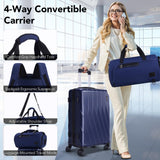 Hoteel Luggage Sets 5 Piece, 4-Year Warranty, Durable Suitcase Set with Spinner Wheels, 100% PC Hard Shell Lightweight Luggage with TSA Lock, Large Checked Travel Suitcases, Dark Blue(20/24/28/DB/TB)