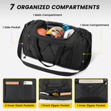 Vorspack Gym Bag for Men - 21 Inches Duffle Bag for Travel Lightweight Duffel Bag with Shoe Compartment Personal Item Travel Bag Weekender Bag for Travel Sports Gym - Black