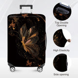 ANNA QUEEN Gold Butterfly Travel Luggage Cover -Stretchable Airplane Suitcase Protector Sleeve,Universal Washable Fit for 20-22 Inch Checked Baggage,Water Resistant Durable Luggage Protector