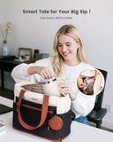 LOVEVOOK Tote Bag for Women, Expandable Laptop Work Bag 15.6 Inch, 33L Large Travel Handbag with 40oz Tumbler Holder, TSA, Chic Designer Style Contrast