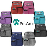 PetAmi Dog Travel Bag Backpack, Airline Approved Dog Bags for Traveling, Puppy Diaper Bag Supplies, Pet Camping Essentials Hiking Accessories Dog Mom Gift, Food Container, Collapsible Bowls, Navy Blue