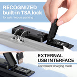 AnyZip Carry On Luggage 21" Hardside PC ABS Lightweight USB Suitcase with Wheels TSA Lock for kids Light Blue