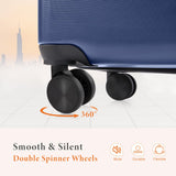 Sweetcrispy Carry on Luggage, Hard Shell ABS Suitcase with Double Spinner Wheels, Lightweight Expandable Rolling Suit Case with TSA Lock, 20 Inch Navy Blue