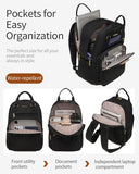 VANKANY Laptop Backpack Women, School Backpack for Teen Girls Middle High School College Students, Teacher Work Bag Nursing Bookbag, Black