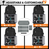 RAINSMORE Camera Bag Small DSLR & Mirrorless Camera Case for Photographers Waterproof Sling Crossbody Camera Bag with Removable Divider & Tripod Holder Fits Canon Rebel/Nikon D3500/Sony A6000 Series