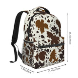 HKHEHOP Brown Cow Print Backpack For School Laptop Bags Bookbag Big Casual Daypack For Student Girls Boys Kids Teens Travel Sports Work