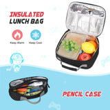 Bevalsa Backpack for School Boys, Cool Luminous Gamer Boys Backpack with Lunch Box & Pencil Pouch Set for Kids Children Teens Elementary Middle Schools, Schoolbag Bookbag Glow In The Dark (Grey)