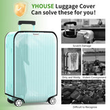 YHOUSE Suitcase Covers For Luggage, 30 Inch Clear PVC Luggage Covers Protector Full Thicken Transparent Waterproof Suitcase Sleeve With Large Velcro for 30" Wheeled Suitcases