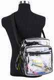 Eastsport Clear Bag for Stadium Approved Stadium Events 12×4×10 Clear Tote Lunch Bag with Reinforced Straps for Work and Sporting Events