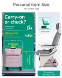 BAGSMART Underseat Carry on Luggage with Wheels, Soft Underseat Travel Luggage with PVC Wet/Dry Pockets, Lightweight Soft Personal Item Suitcase for Short Trip, Pinkish Purple