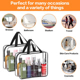 HAOGUAGUA 2-Piece Large Clear Makeup Cosmetic Organizer Bag, Plastic Tote Bags, Waterproof Transparent Handbag Purse