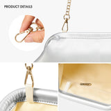 KALIDI Dumpling Crossbody Bag Soft Vegan Leather Evening Clutch for Women Wedding Purse Summer Soft Vegan Leather Handbag Sliver