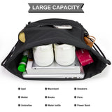 HOLYLUCK Drawstring Backpack Small Gym Bag with Mesh Pockets String Bag Backpack for Men Women, Black