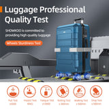 SHOWKOO Luggage Sets Expandable 100% PC Durable Suitcase Sets Double Wheels TSA Lock 4 Piece Luggage Set Navy