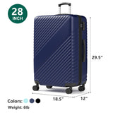 28 Inch Checked Luggage, ABS Hardside Suitcase with Spinner Wheels, TSA Security Lock, Lightweight Large Luggage for Women, Men, Expandable Travel Suitcase for Business, Road Trips & Family Vacations