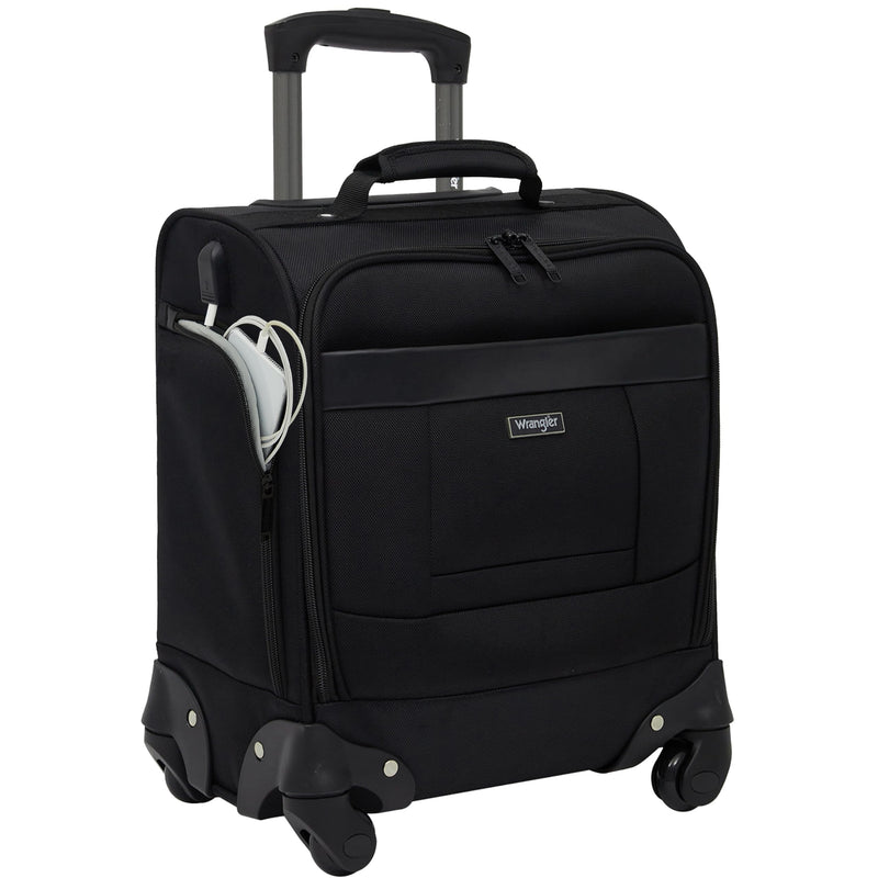 Wrangler 17" Underseat Spinner Carry-On Luggage, Black