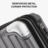 LEVEL8 Grace Carry on Luggage, 20 Inch Expandable Hard Shell Suitcase with Wheels, Abs+Pc Harshell Spinner Luggages with Tsa Lock, Travel Bag for Women Men, Grey