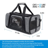 Wakytu TSA Approved Pet Carrier for Small Cats Dogs, Travel Bag with Adequate Ventilation, 5 Mesh Windows, 3 Entrance, Locking Safety Zippers, Padded Shoulder and Carrying Strap, Small