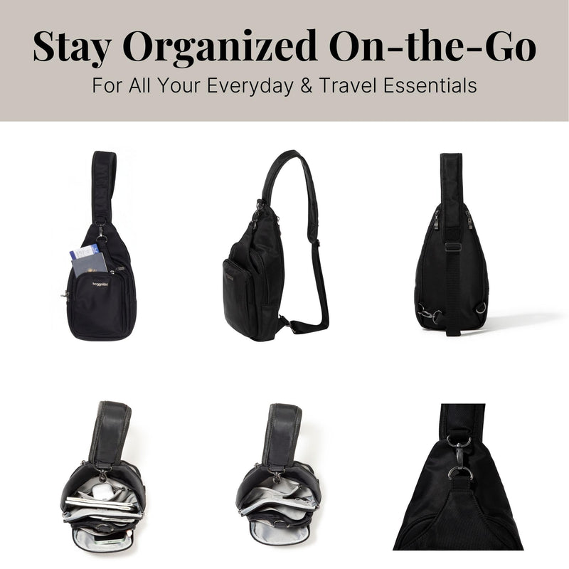 Baggallini Central Park Sling - Small 12x7 Sling Crossbody Bag for Women with Convertible Adjustable Shoulder Strap