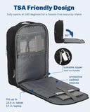 Hynes Eagle TSA Friendly Travel Backpack for Men Women Carry on Backpack 40L Flight Approved Laptop Backpack for 17 inches Compressible Weekender Bag Overnight Backpack Jet Black