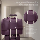 Briggs & Riley Weekender Tote Bag for Women & Men - Nylon Tote Bag for Weekend Travel & Work, Carry On Handbag with Shoulder Strap, Smooth Zipper, Fits 15" Laptop - Rhapsody Collection, Plum