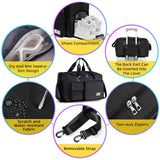 FIORETTO Women's Gym Duffle Bag with Shoes Compartment, 37L Capacity, Ideal for Travel, Gym, Sports, Duffel, Weekender, Black