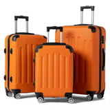 Karl home 3-Piece Luggage Set Travel Lightweight Suitcases with Rolling Wheels, TSA lock & Moulded Corner, Carry on Luggages for Business, Trip, Orange (20