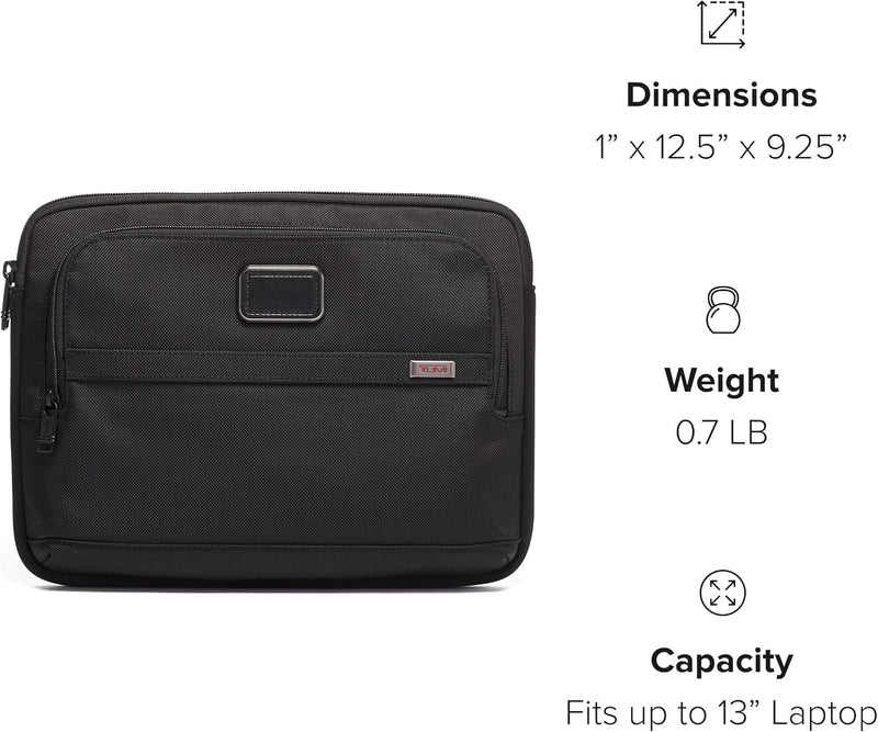 TUMI - Alpha Laptop Cover - Protective Computer Case for Business & Travel - Durable Computer Sleeve -Medium, Fits Up to 13" Laptop, Black