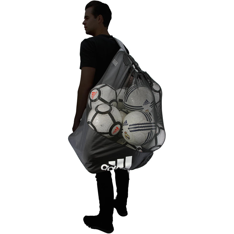 adidas Stadium Mesh Soccer Bag, Laundry Bag, Heavy Duty Soccer Ball Bags for Coaches, Men and Women, Holds Up To 15 Balls