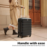 Coolife Luggage 3 Piece Set Suitcase Spinner Hardshell Lightweight TSA Lock (black, 20/24/28)