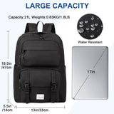 VASCHY Backpack for Men, Unisex Large Fashion Schoolbag Book bag Rucksack for High School/College/Work/Travel/Commuter Black