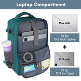 Taygeer Carry on Backpack for Men Women, Luggage Laptop Backpack for Airplane Travel with Water Bottle Pocket, 35L Water Resistant Gym Weekender Bag for College Gift, Peacock Blue