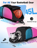 FEILOONG Basketball Backpack Bag with Ball Holder Shoes Compartment, Large Basketball Accessories Sports Gym Bag Fits Football Volleyball