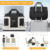 Underseat Carry On Luggage Lightweight Travel Tote Weekender Bag Overnight Duffle Bag for Travel, Travel Essentials Personal Item Travel Bag for Women and Men,Black-16Inch