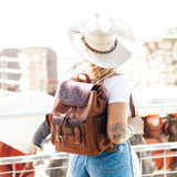 Montana West Wrangler Backpack Purse for Women Men Western Backpack Floral Tooled Travel Bags