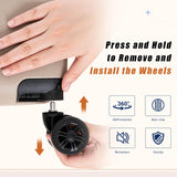 Eeeza Luggage Sets 5 Piece Suitcase with ABS Hard Shell Lightweight TSA Lock and Double Rotatable Detachable Wheels(Gray,20"/24"/28"/DB/TB)