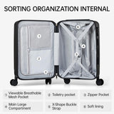 MILADA 2 Piece Luggage Sets, Hard Case Luggage set TSA Approved, Suitcase With Wheels Set 20 Inch Carry On Bag Luggage 28 Inch For Long Trip, Smoke White