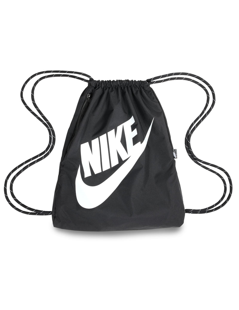 Nike Unisex Heritage Drawstring Bag (13L), Black/Black/White, MISC