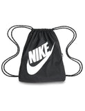 Nike Unisex Heritage Drawstring Bag (13L), Black/Black/White, MISC