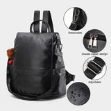 CHERUTY Women Backpack Purse PU Leather Anti-theft Casual Shoulder Bag Fashion Ladies Satchel Bags(Black)