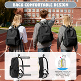 VECAVE School Backpack Black Waterproof Bookbag Casual Lightweight Travel Rucksack Daypack Backpacks for Men Women College High School Bags backpack for Boys Girls Teens