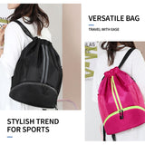 JELUTAR Drawstring Backpack Gym Bag with Shoes Compartment for Soccer, Basketball, Swim, Water-Resistant String Backpack Beach Cinch for Women Men