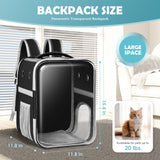 Mrichltm Clear Cat Backpack Carrier Dog and Cats Backpack Bubble, Space Capsule Cat Bag Carrier, Breathable and Suitable Panorama Pet Backpacks for Biking/Traveling/Camping/Walking (Black)