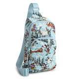 Vera Bradley Women's Disney Premium Cotton Lorman Sling Backpack, Ski Weekend Mickey and Friends, One Size