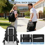 coowoz School Backpack for Men Women College Bookbag Waterproof Lightweight Black Backpack Mochilas Book Bag Rucksack Casual Daypack School Bag for Boys Girls