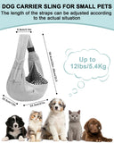 Snqqmtt Dog Carrier Sling for Small Dogs and Cats(0 to 12 lbs), Puppy Sling Carrier with Adjustable Strap, Travel Safety Harness, Hands-Free Pet Carring Holder Travel Bag for Outdoor, Gray