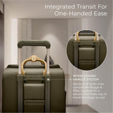 Briggs & Riley Wheeled Cabin Bag - Carry On Luggage for Travel, Suitcases with Wheels, Softside Rolling Bag for Men & Women, Interlocking Handle, Fits up to 13" Laptop - Rhapsody Collection, Olive