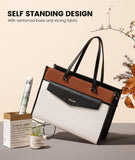 LOVEVOOK Laptop Bag for Women, 15.6'' Laptop Tote Purse 2-in-1 Professional Work Bag Business Briefcase with Clutch Purse, Waterproof Leather Computer Handbag for Teacher Office Travel