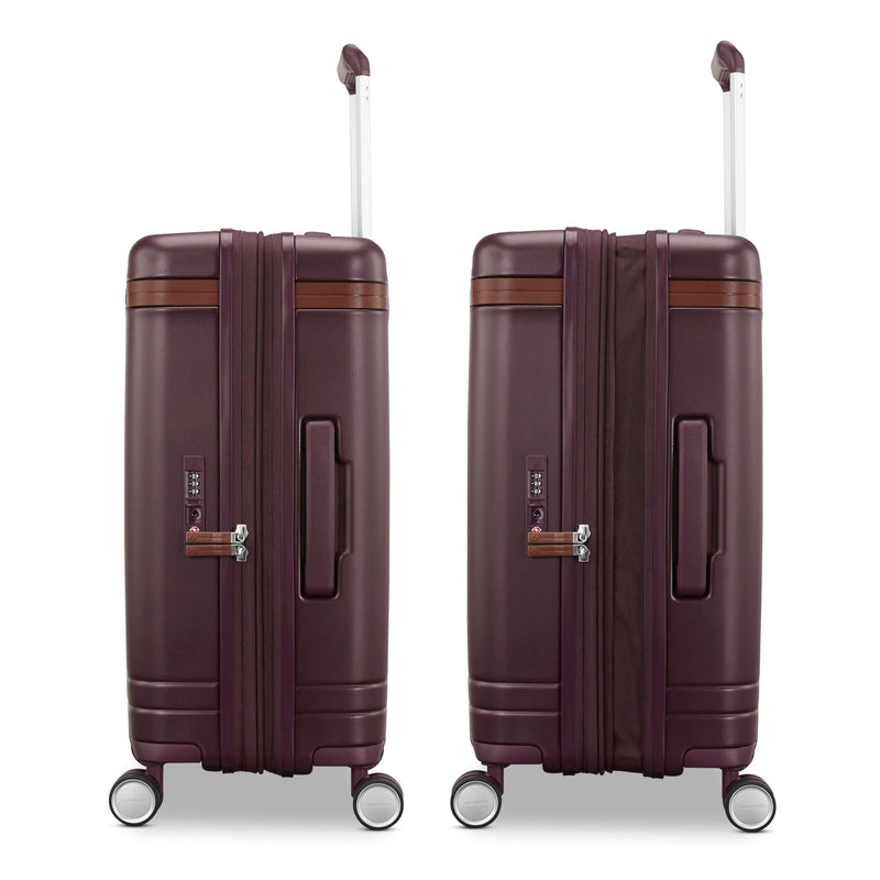 Virtuosa Hardside 21 Inch Carry On Luggage - Airline Approved with 360° Spinner Wheels, RightHeight™ Adjustable Handle - Zippered WetPak™ - TSA Lock - Expandable Light Polycarbonate Shell - Merlot